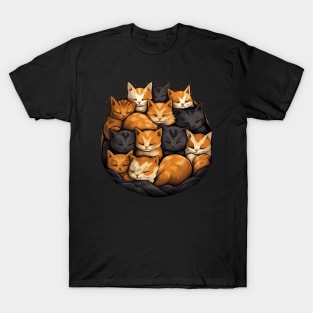 Sleeping Cats for Cat Sleep Lover Owner T-Shirt